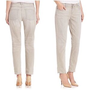 Eileen Fisher Organic Cotton Boyfriend Jeans Gray Silver Size 14